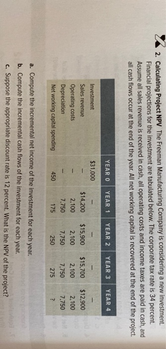  Please solve using excel and explain what formula were used. 2.