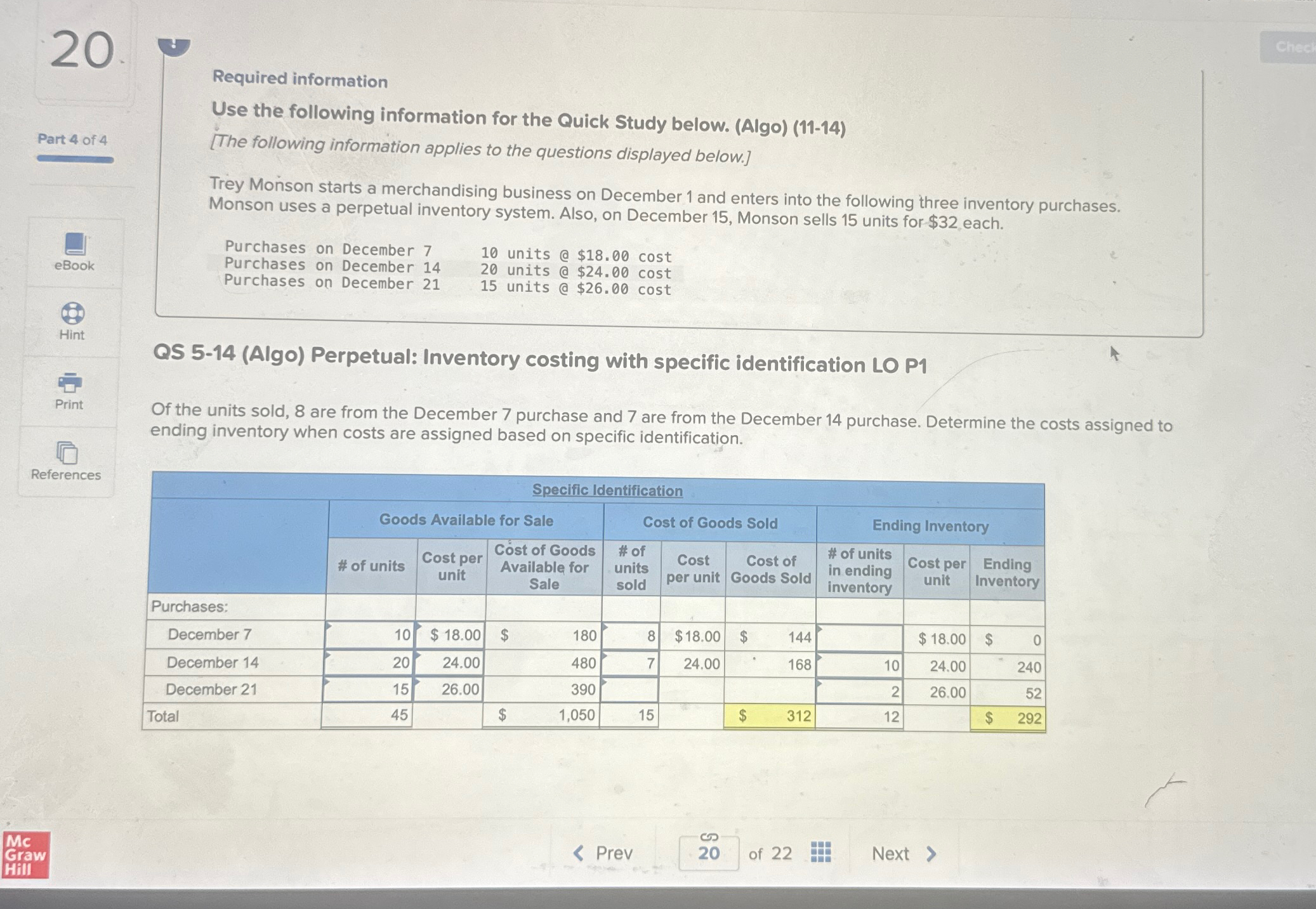  Required information Use the following information for the Quick Study below.