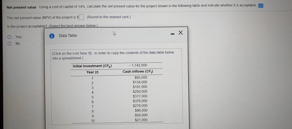 please solve all Net present value Using a cost of capital