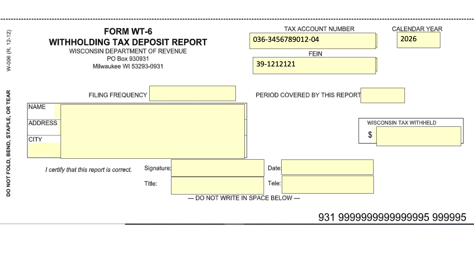 Landscaping. You will prepare the 941, WT-6 and the UCT-101 For purposes