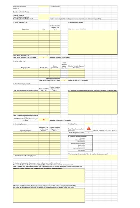 on applying your knowledge product costing, breakeven analysis, and achieving a target