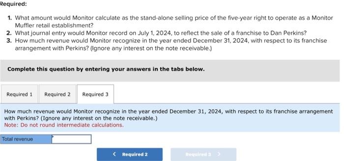 selling price of the five-year right to operate as a Monitor Muffler