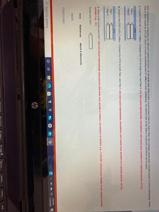  Kyle Corporation is comparing two different capital structures, an all equily
