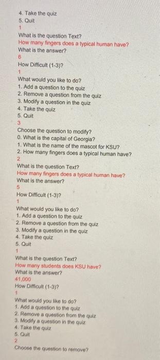 which allows us to administer a quiz. A user will be able