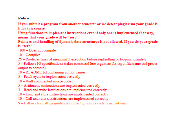 instructions for the VM to execute and the "stack," which is organized