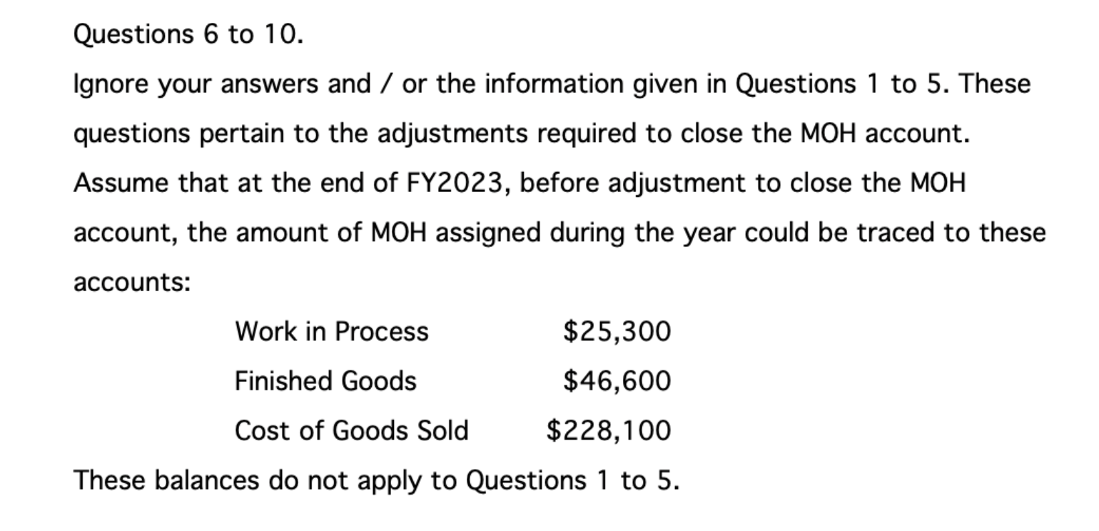 YOU Jane's Machine Shop (JMS) uses a pre-determined overhead system applied on