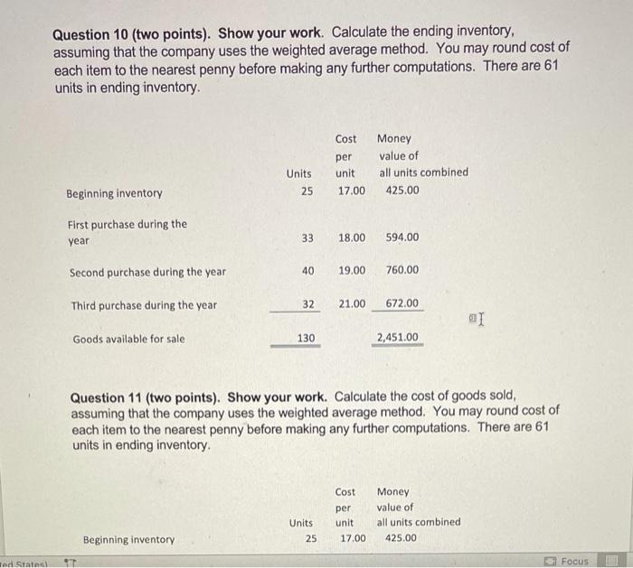 please answer question 10 and 11. question 11 chart is same as