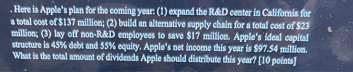  Here is Apple's plan for the coming year: (1) expand the