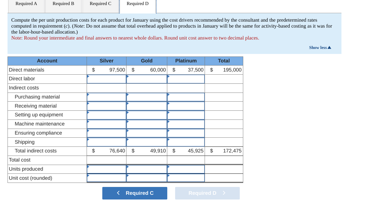 (a). c. Compute the predetermined overhead rate for year 2 for each