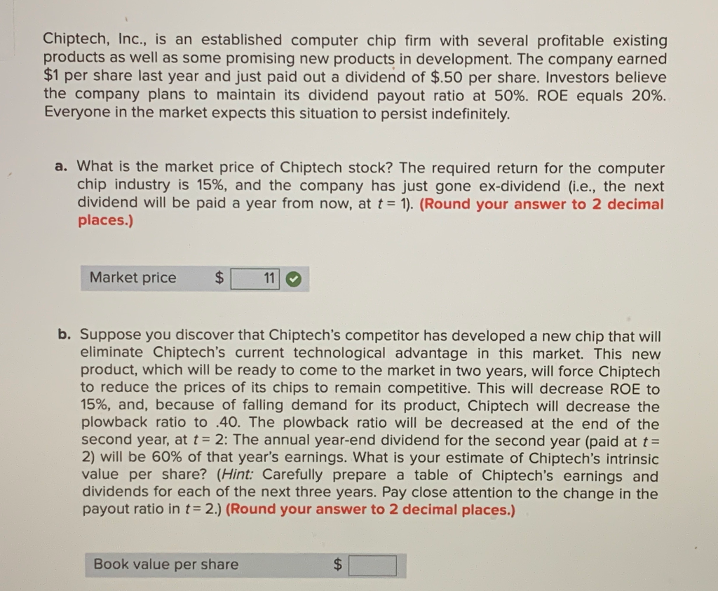Please answer just B and C-2 Chiptech, Inc., is an established