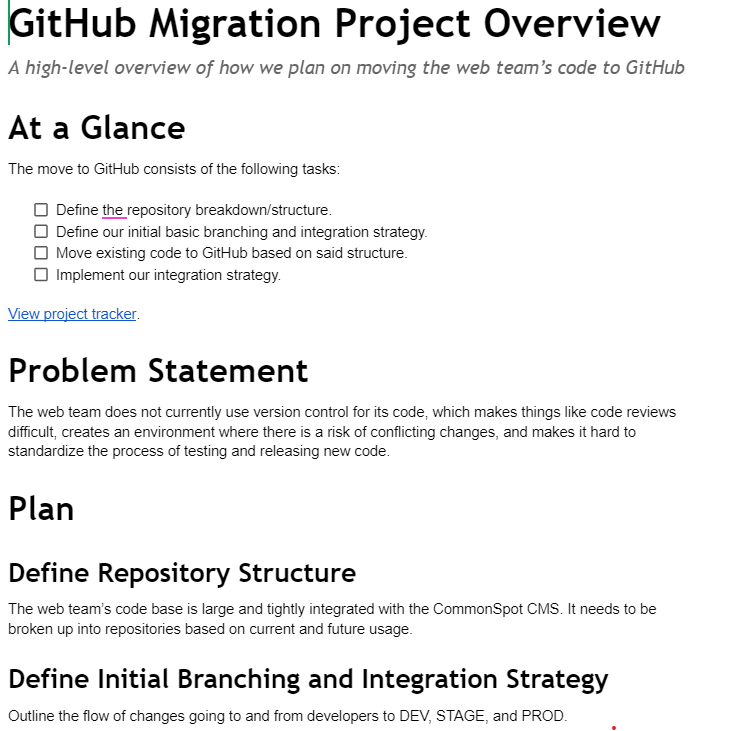  Need to match topic with the View project tracker document titled