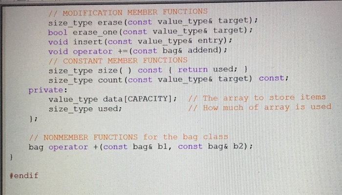 output. class invariant, and function efficiencies). Your test program should us You