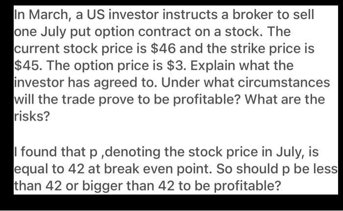  I need numerical examples and clear explanations. In March, a US
