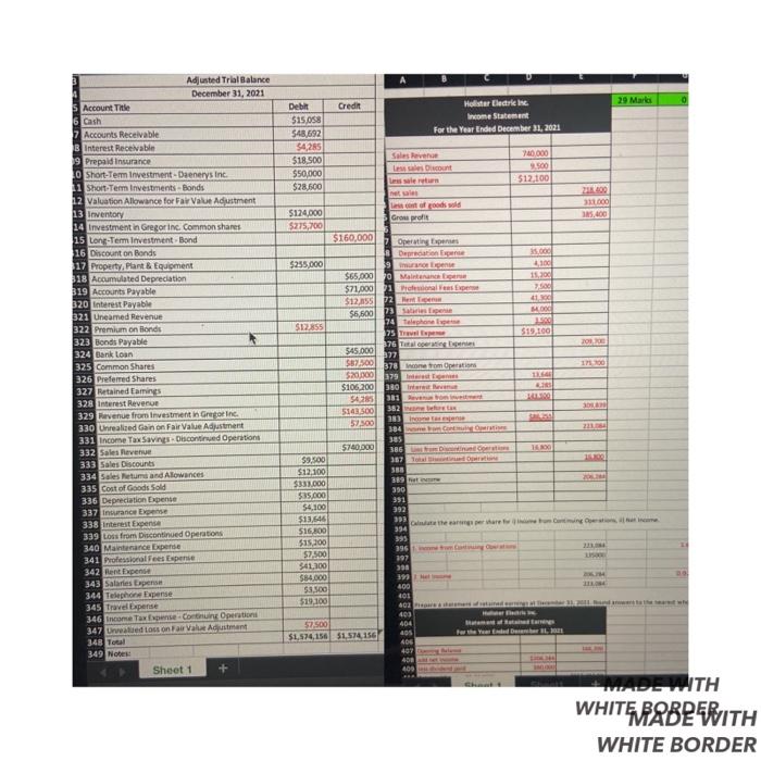 information B D E F G 29 Marks 0 Holister Electric Inc