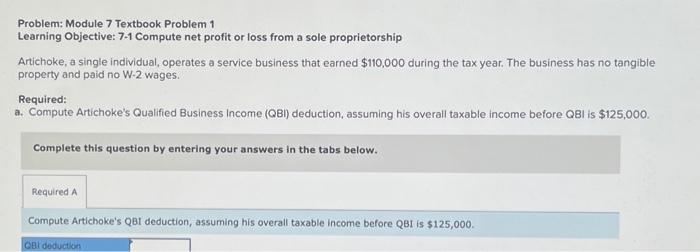  Problem: Module 7 Textbook Problem 1 Learning Objective: 7-1 Compute net
