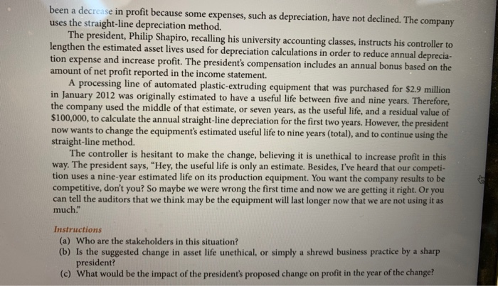 Container Company has been seeing sales go down for its main product,