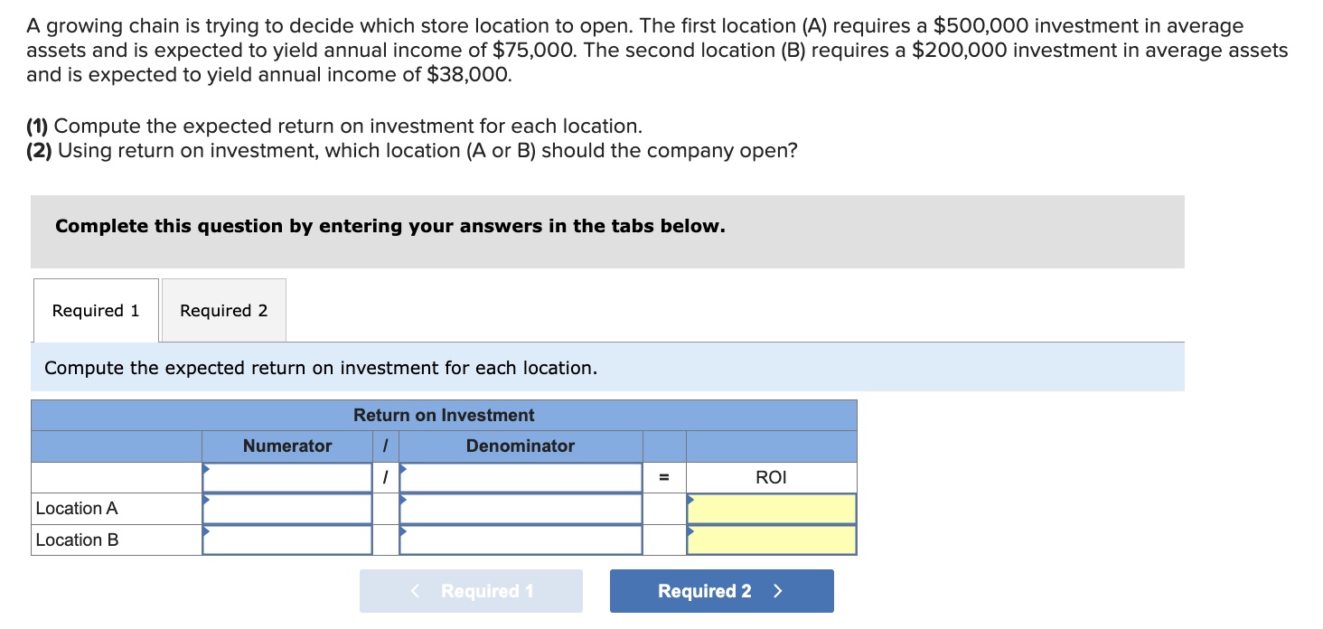 A growing chain is trying to decide which store location to