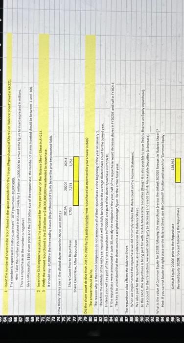 assignment with the forecast for 2020C and 2021E set to the consensus