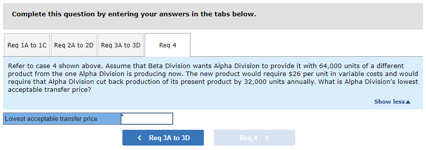 201,000 Alpha Division: Capacity in units Number of units now being sold