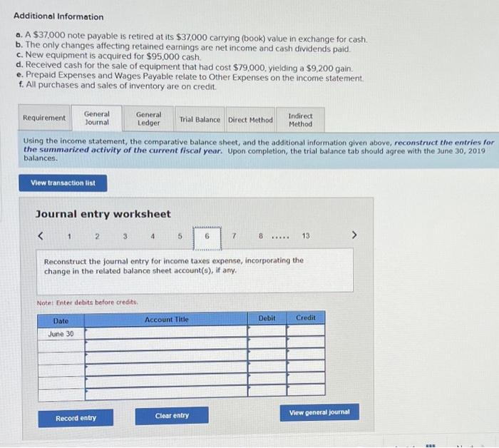 cost $79,000, yielding a $9,200 gain. e. Prepaid Expenses and Wages Payable