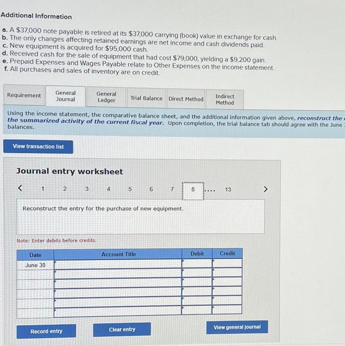 sales of inventory are on credit. Using the income statement, the comparative