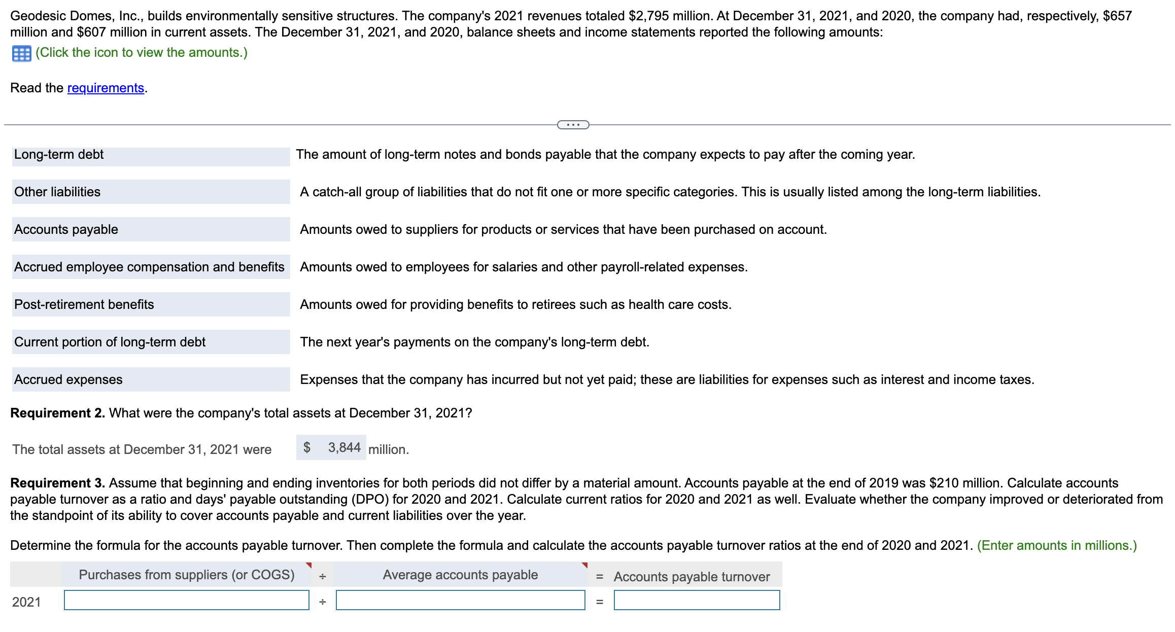  Geodesic Domes, Inc., builds environmentally sensitive structures. The company's 2021 revenues