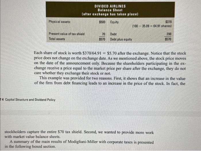earnings NPV of purchase b) Balance Sheet Old assets NPV of project