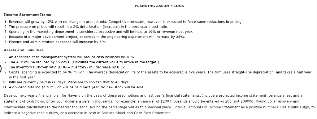 results, and is developing its annual plan for next year. Haverly Company