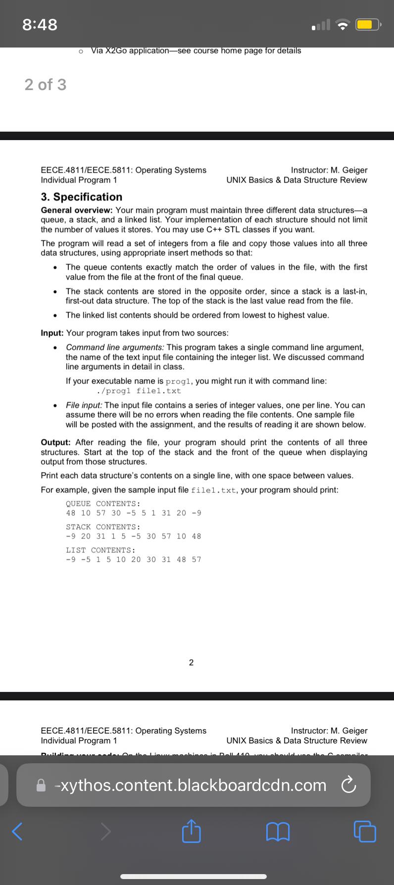  8:48 Via X2Go application-see course home page for details 2 of