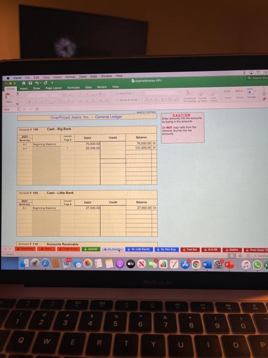 $55.000 cash to the business. The cash is put into Big Bank