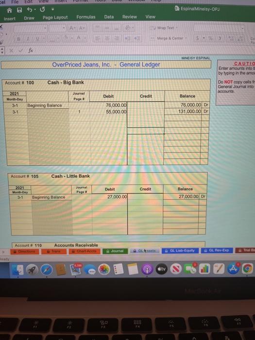 sold $24.000 The customer pays cash The cash is deposited into Little