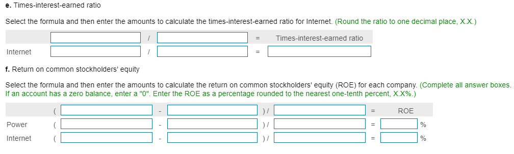15,000 32,000 Requirements 67,000 1. Compute the following ratios for both companies