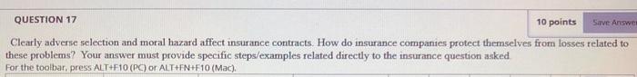 please help! due very soon! QUESTION 17 10 points Save Answer Clearly