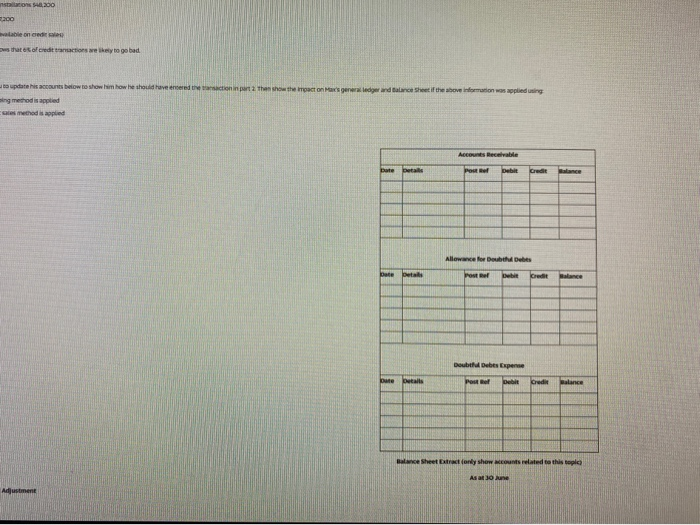 Adjustment Required 3 b.(edit Accounts Receivable Post Ref Debit Credit Balance Date