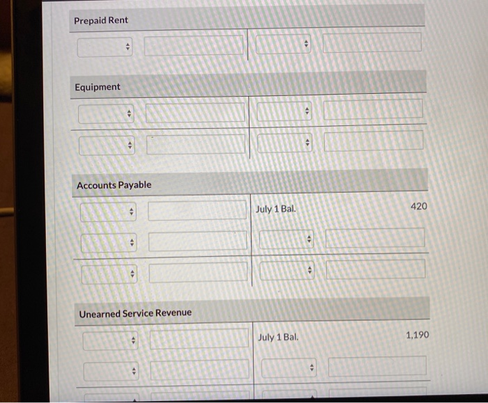 $5,540 Accounts receivable 1.270 Supplies 730 Accounts payable $420 1.190 Unearned service