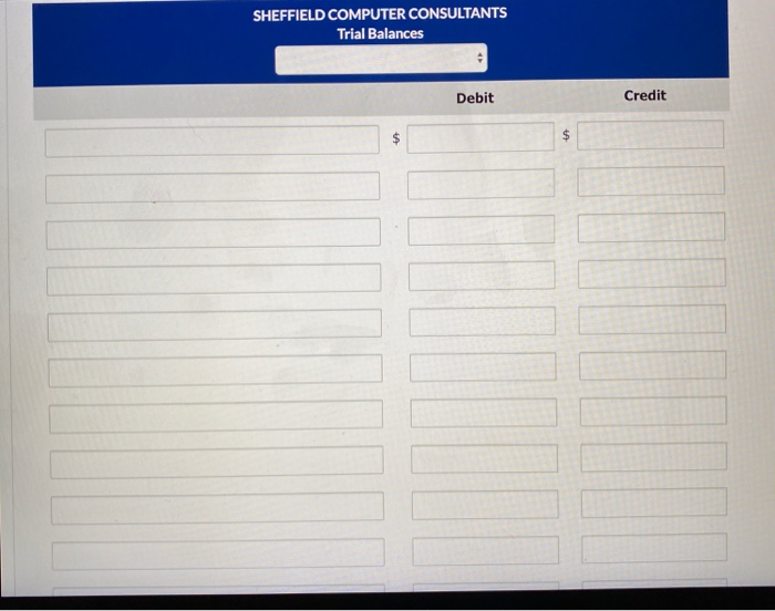 was obtained. Sheffield conducted the following transactions during July 2022, and adjusts