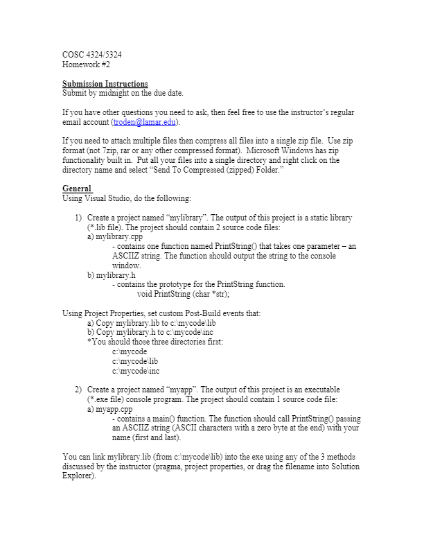  needed help with this in visual studio 2017 Submission Instructions Submit