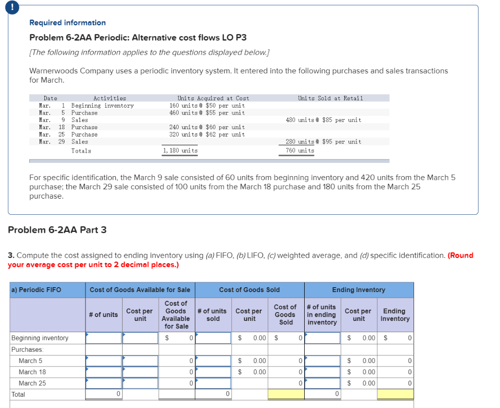 unit 200 units @ 397.40 per unit 530 units 770 units Problem