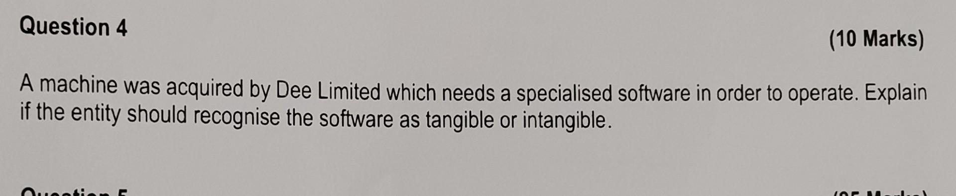  A machine was acquired by Dee Limited which needs a specialised