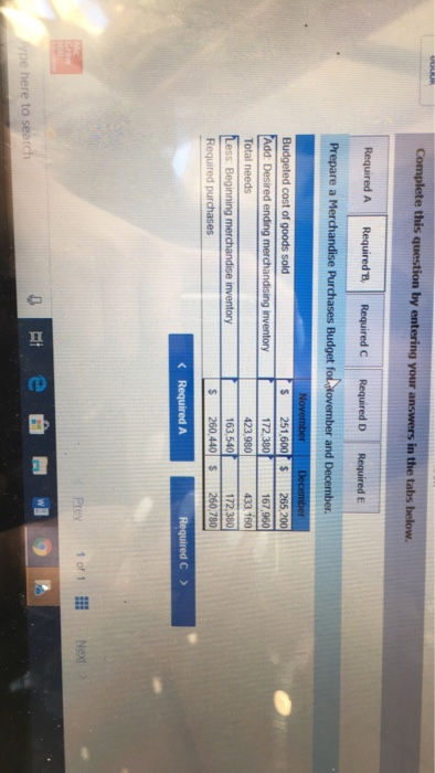 January. The company desires an ending merchandise inventory equal to 65% of