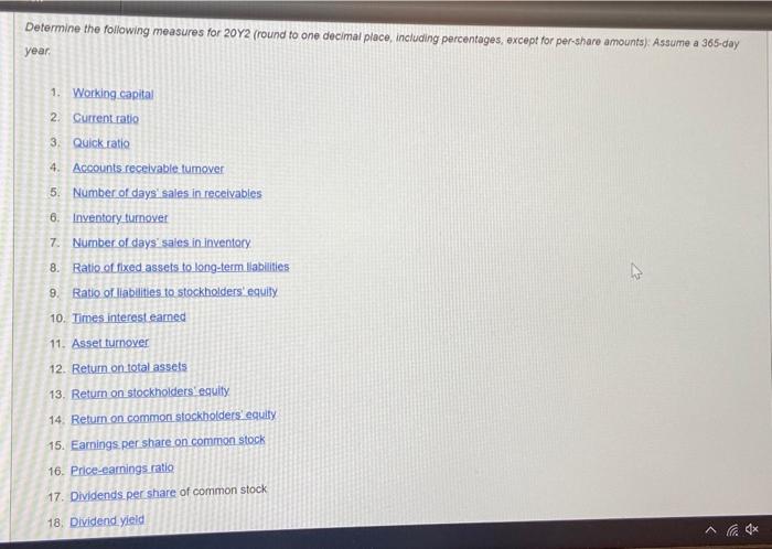 20Y1 2012 7. Retained earings, lanuary 1 $3,712,000.00 3 Net income 570,000.00