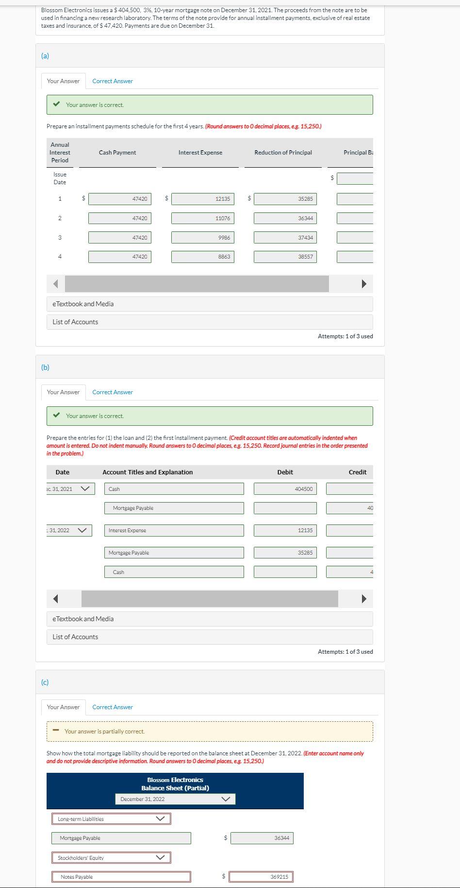Blossom Electronics issues a $ 404.500, 3%, 10-year mortgage note on