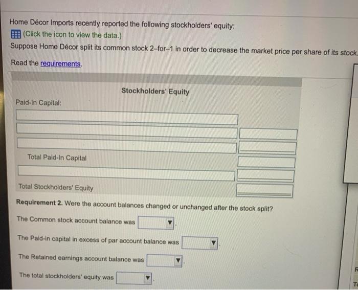  Please help me with my homework !! Home Dcor Imports recently