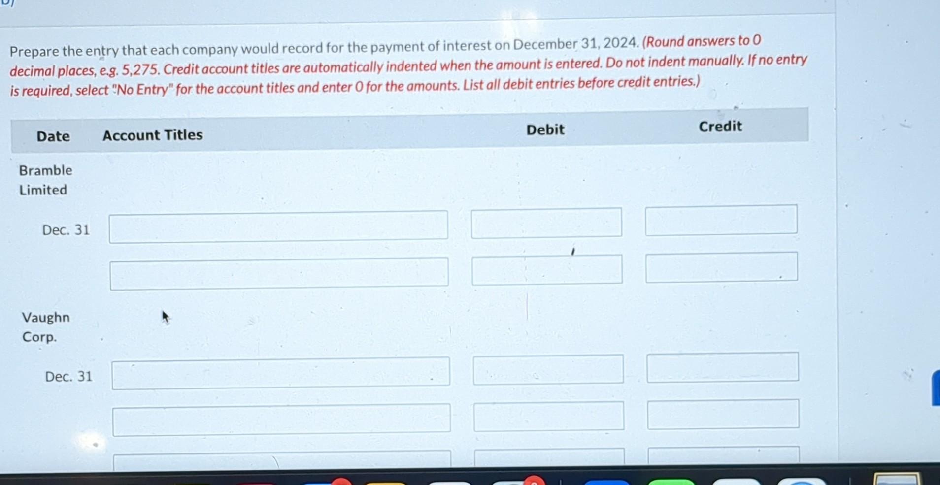 Each company has a December 31 year end and each company issued