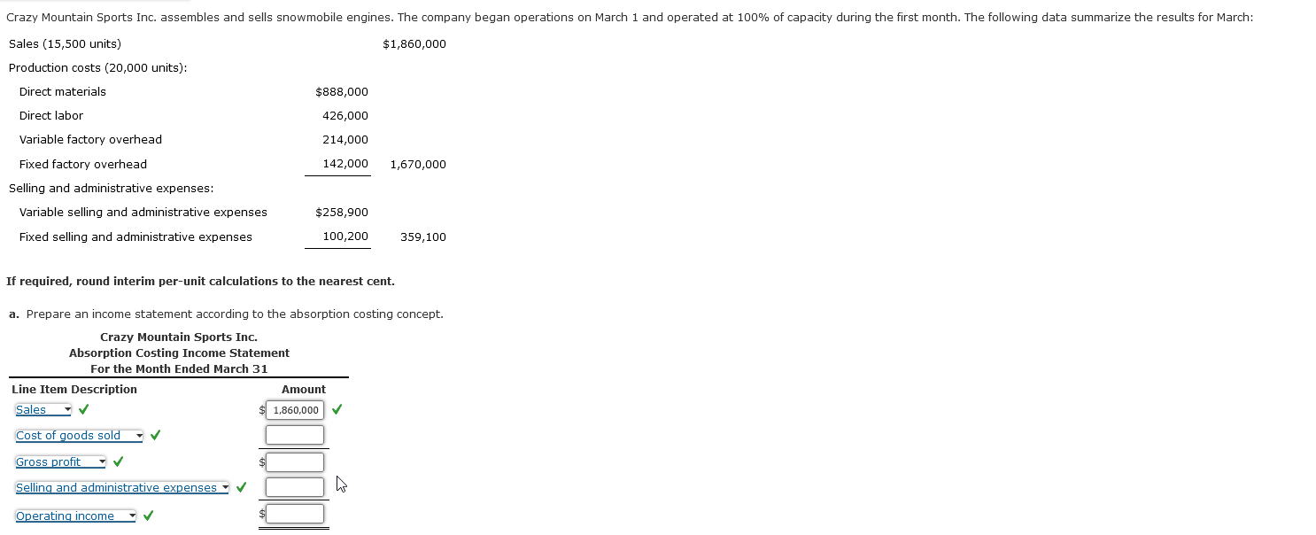  If required, round interim per-unit calculations to the nearest cent. a.