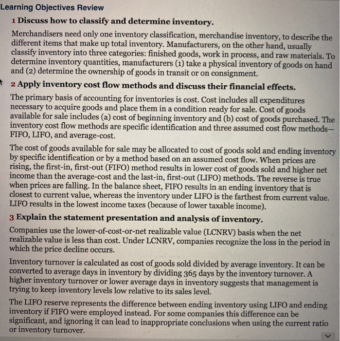 focuses on inventory. Please discuss why a business using a perpetual inventory