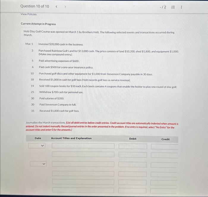  Current Attempt in Progress Holz Disc Golf Course was opened on