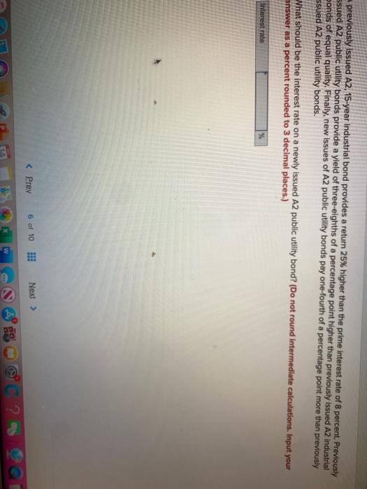  previously issued A2, 15-year industrial bond provides a return 25% higher