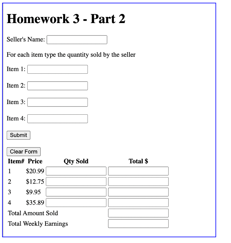 page with a short description about what will be presented - hyperlink