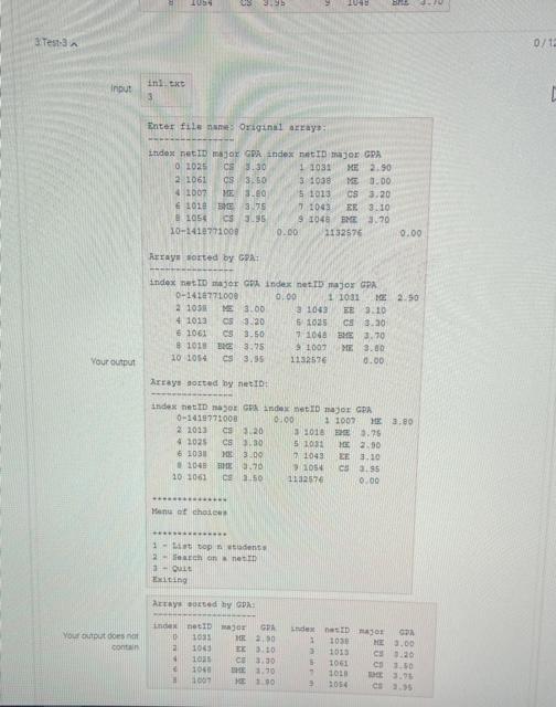 Thank you /* Program to read student data from file and store